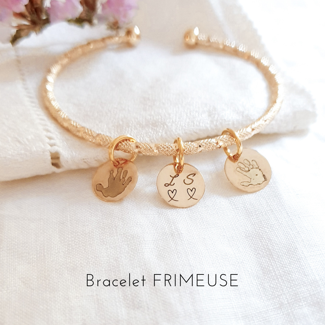bracelet jonc gravure empreintes