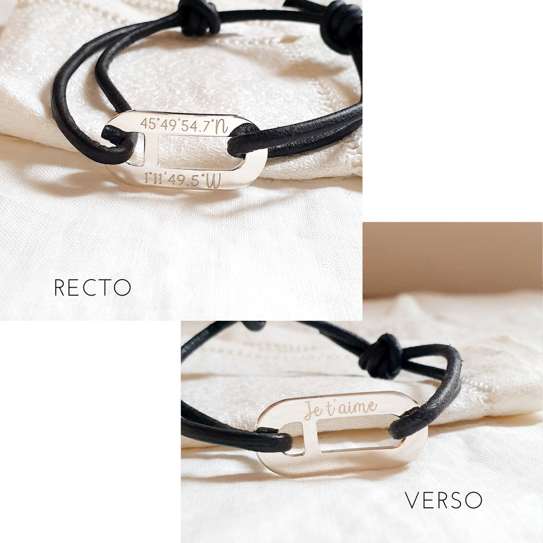 bracelet homme gravure points gps