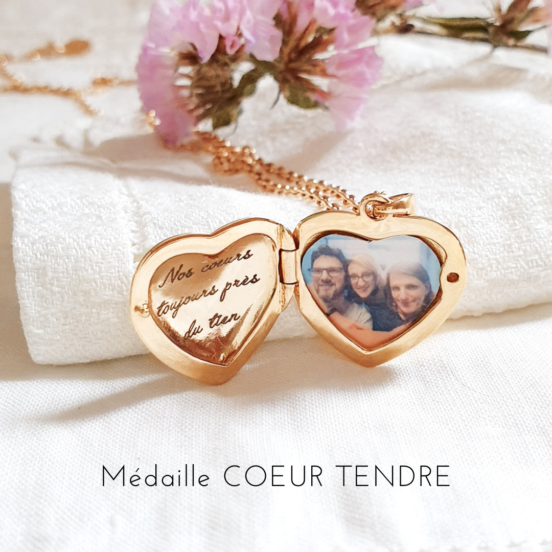 collier coeur photo grave