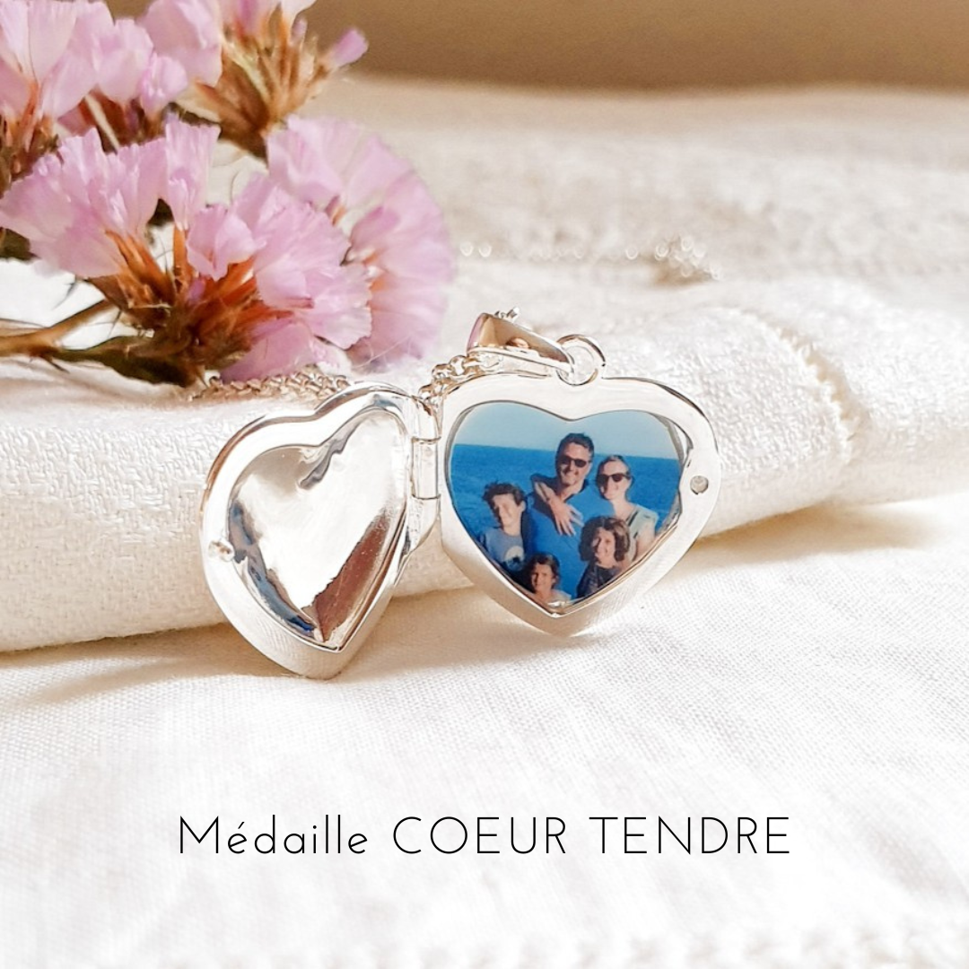 medaillon coeur avec photo