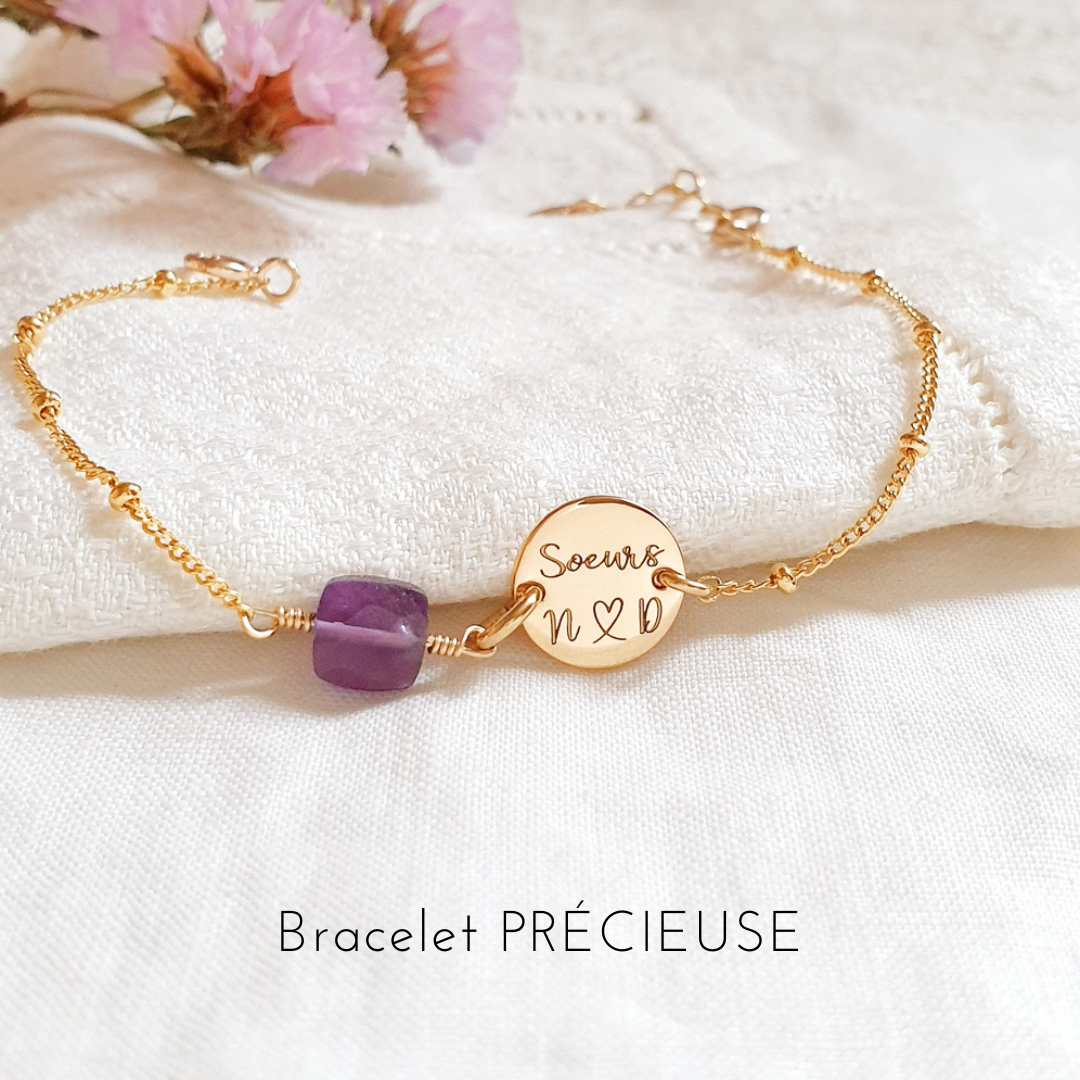 cadeau personnalise pour soeur bracelet grave