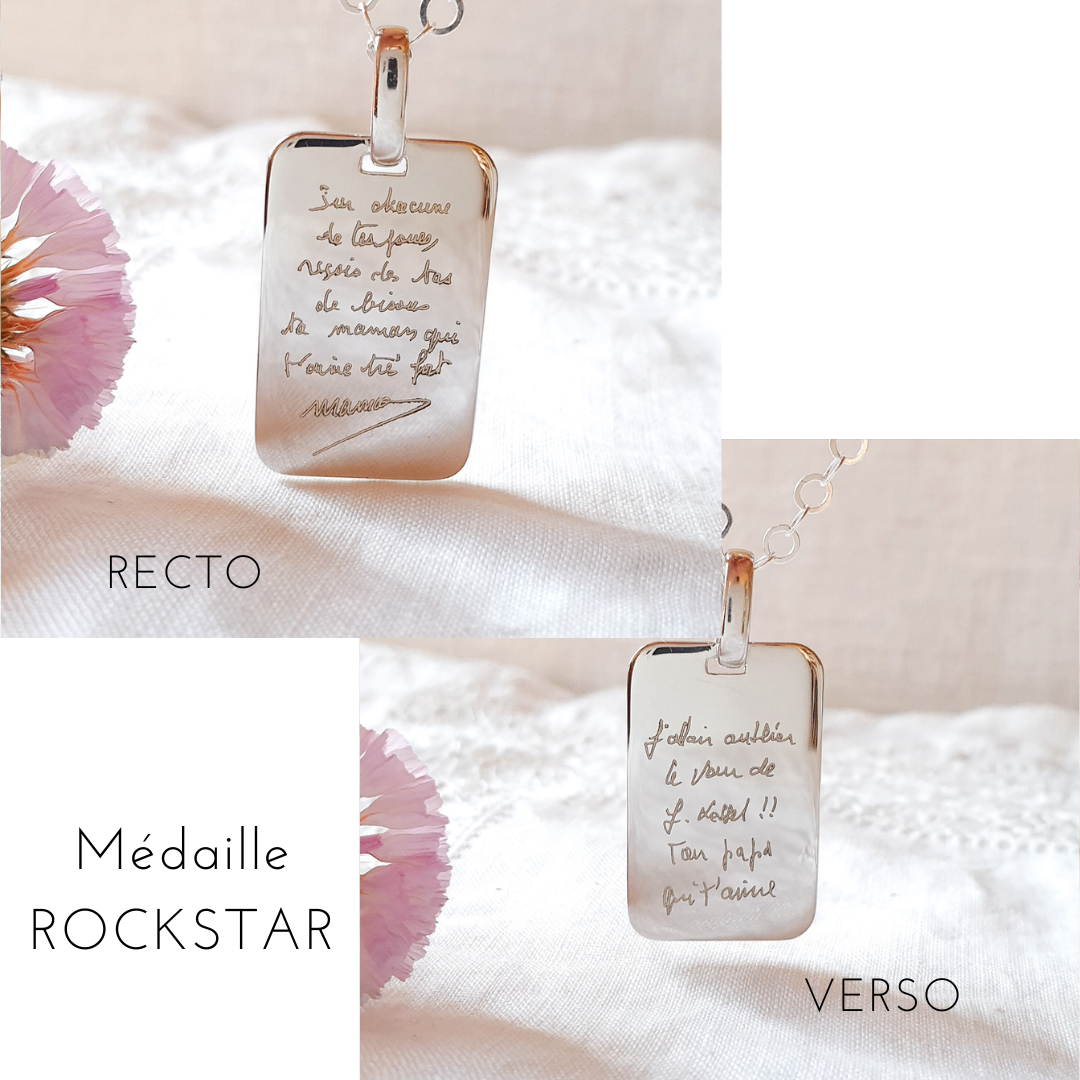 collier gravure mots manuscrits