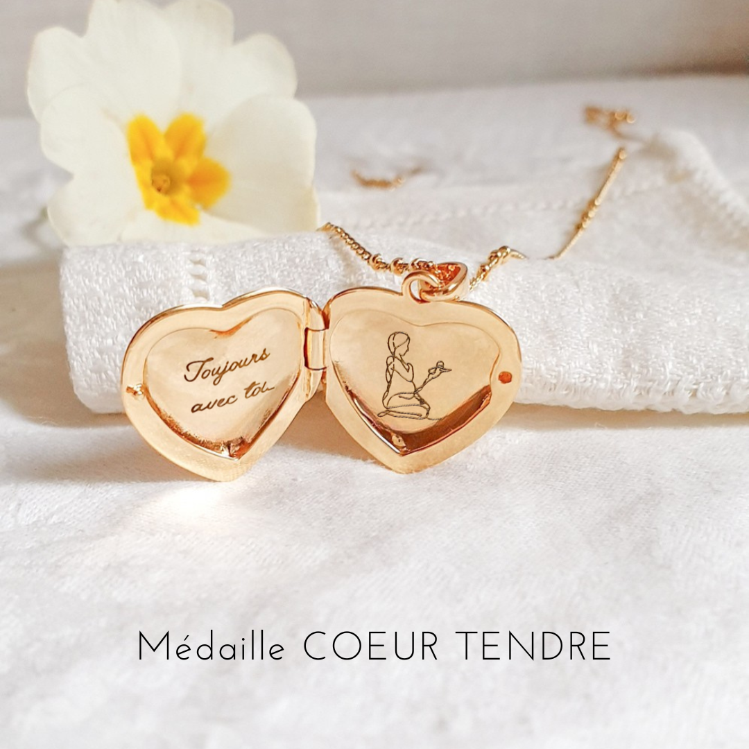 medaillon coeur souvenir bebe decede