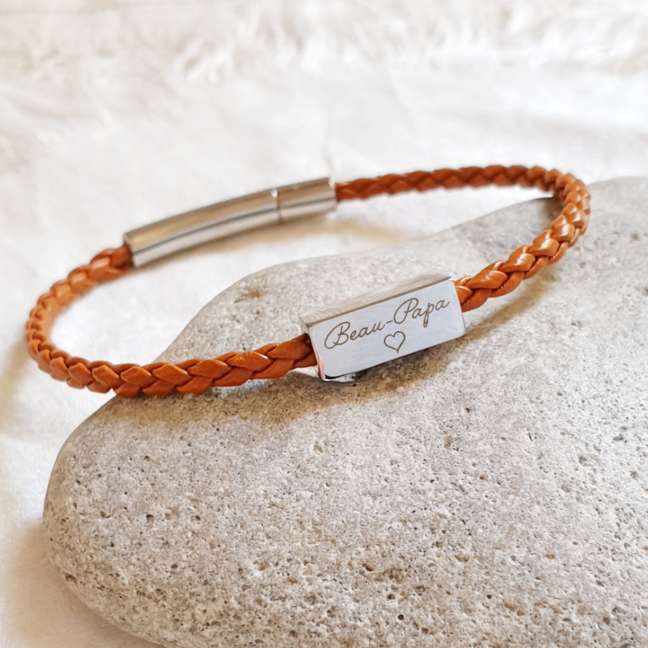 bracelet cuir homme cadeau personnalise