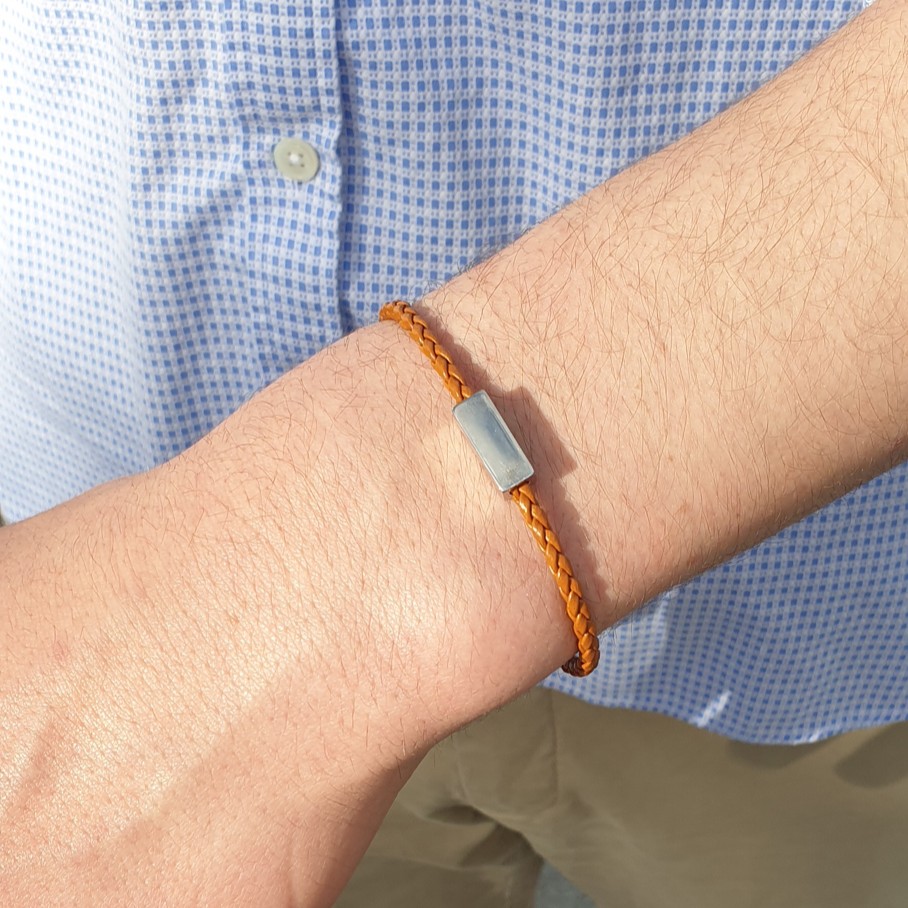 bracelet homme cuir message grave