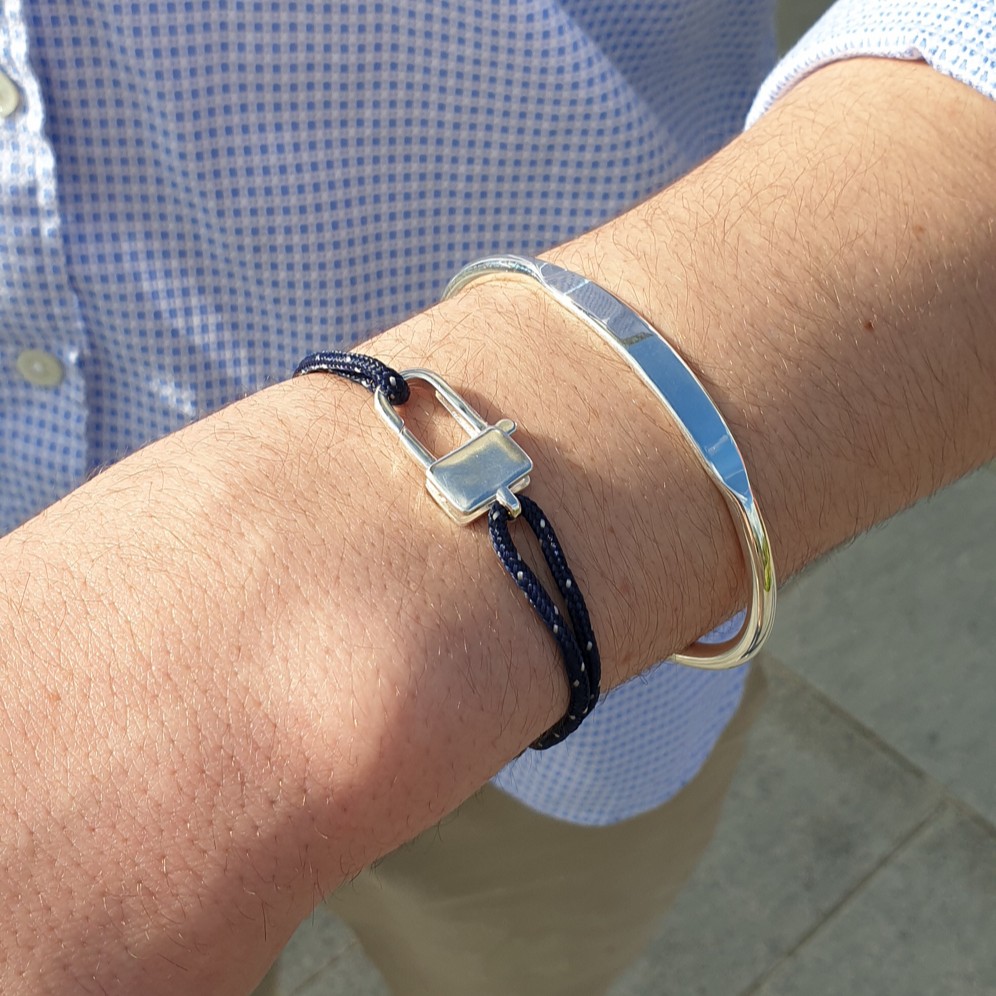 bracelets homme acier et corde personnalisables