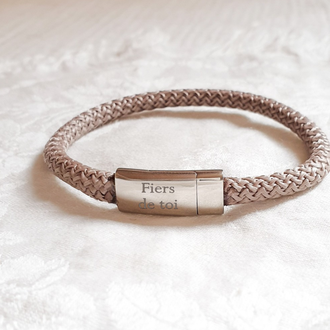 GENTLEMAN bracelet homme personnalisé fermoir gravé acier