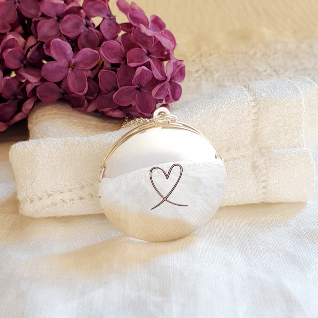 medaillon personnalisable rond en argent