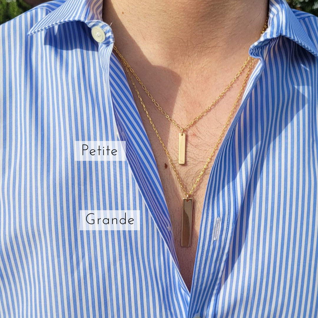 pendentif homme personnalisable barre