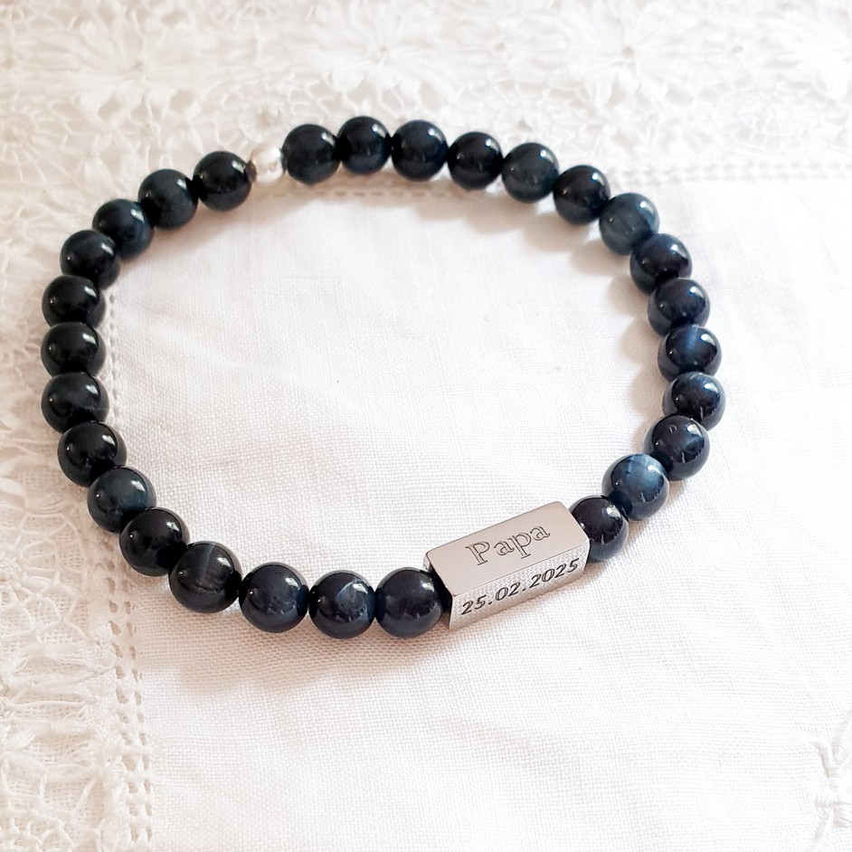 bracelet-personnalise-papa-perles-noires-date