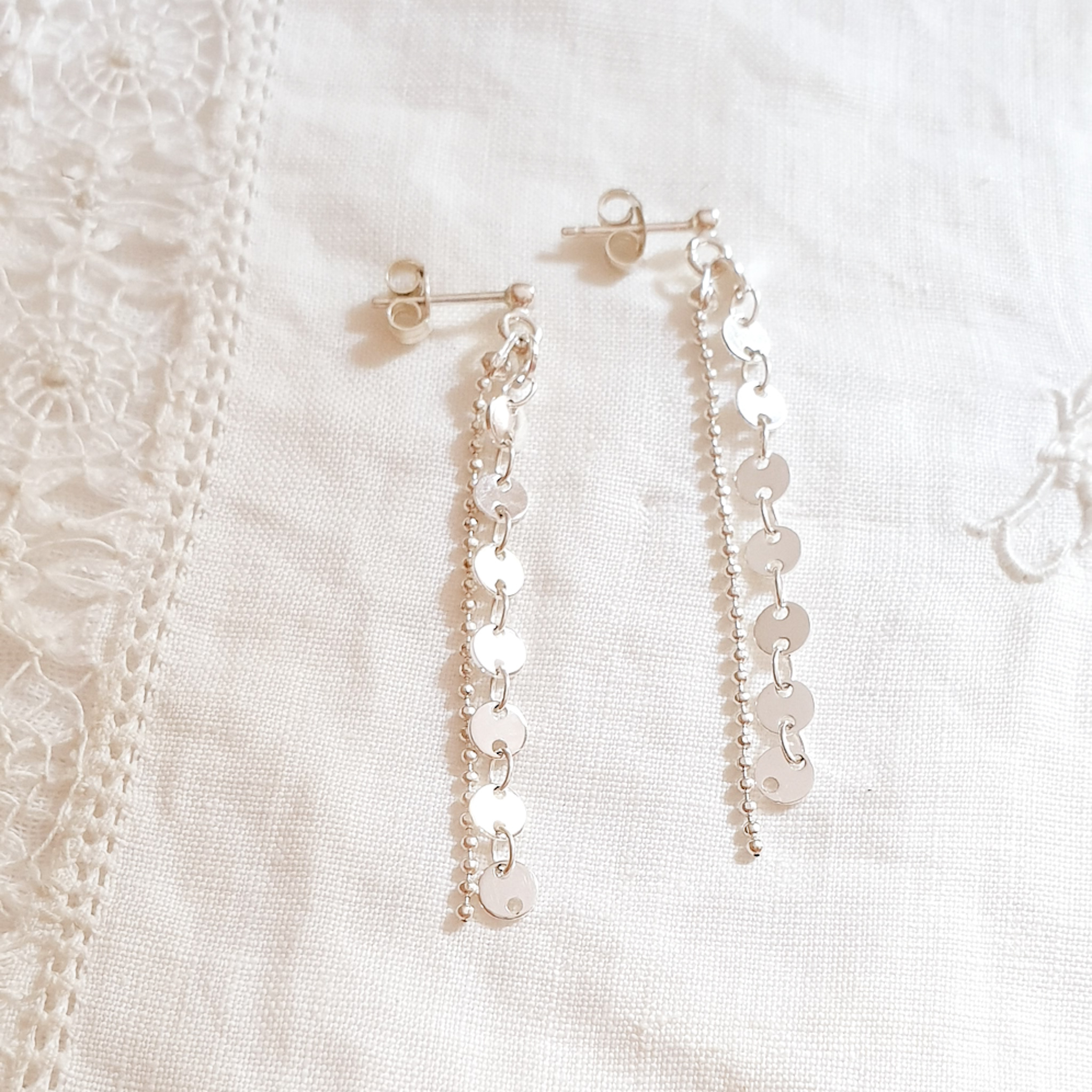 FILANTES boucles d\'oreilles pendantes Argent