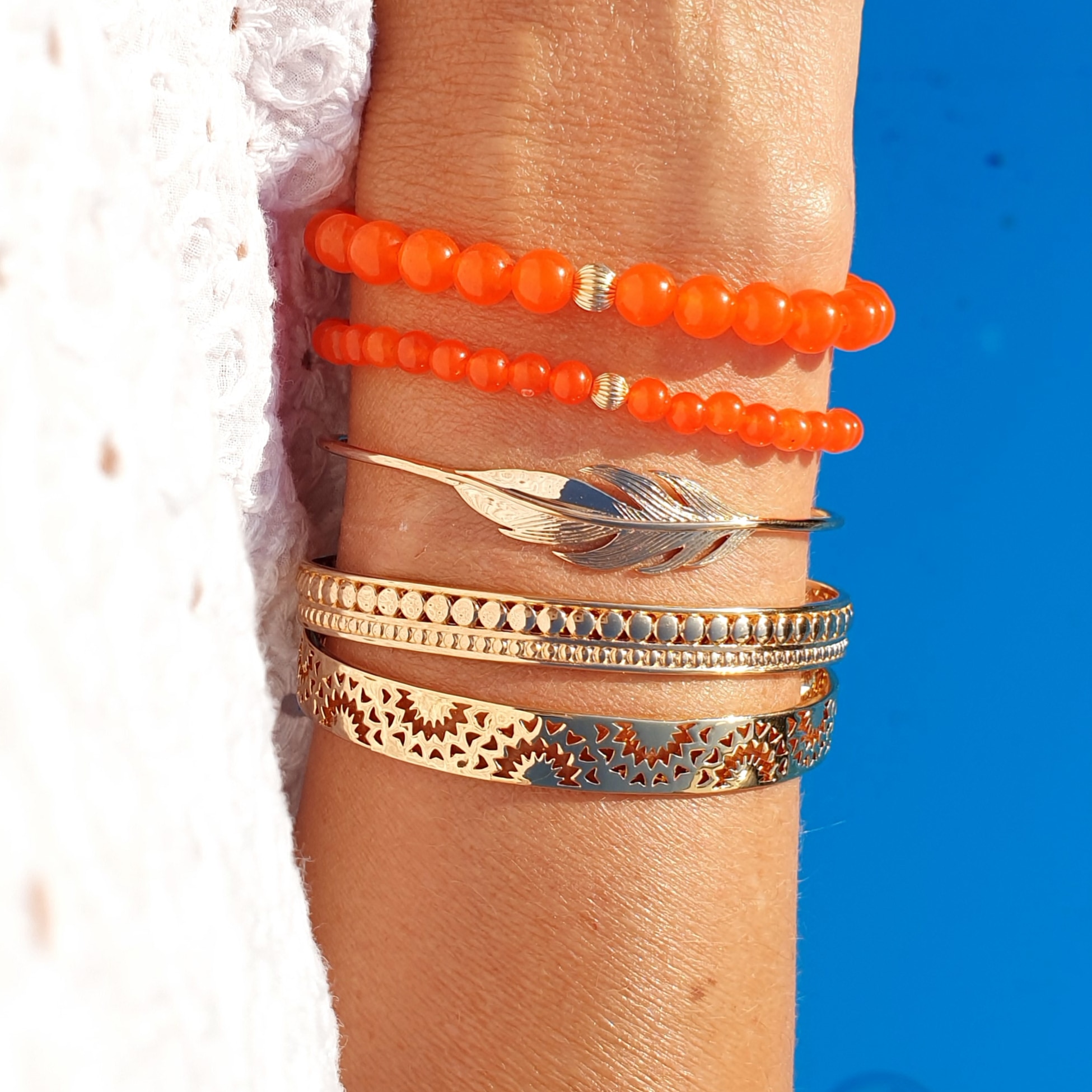 MANDARINE bracelet pierre naturelle cornaline