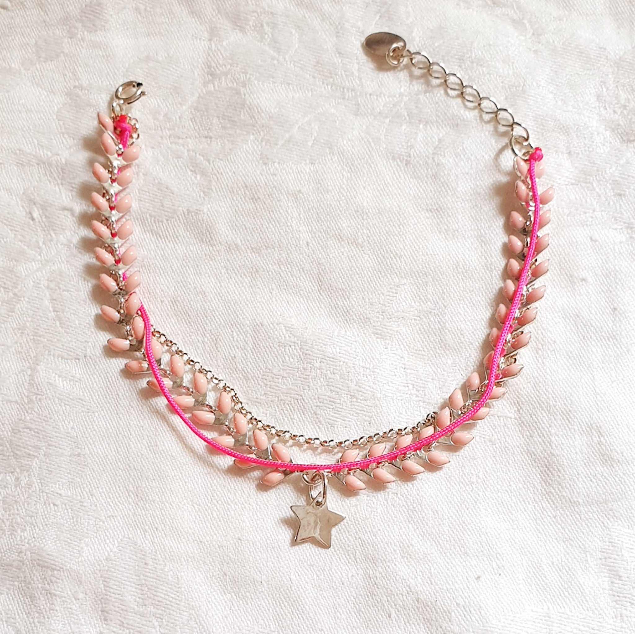 FUTILE bracelet couleurs au choix argent et cordon