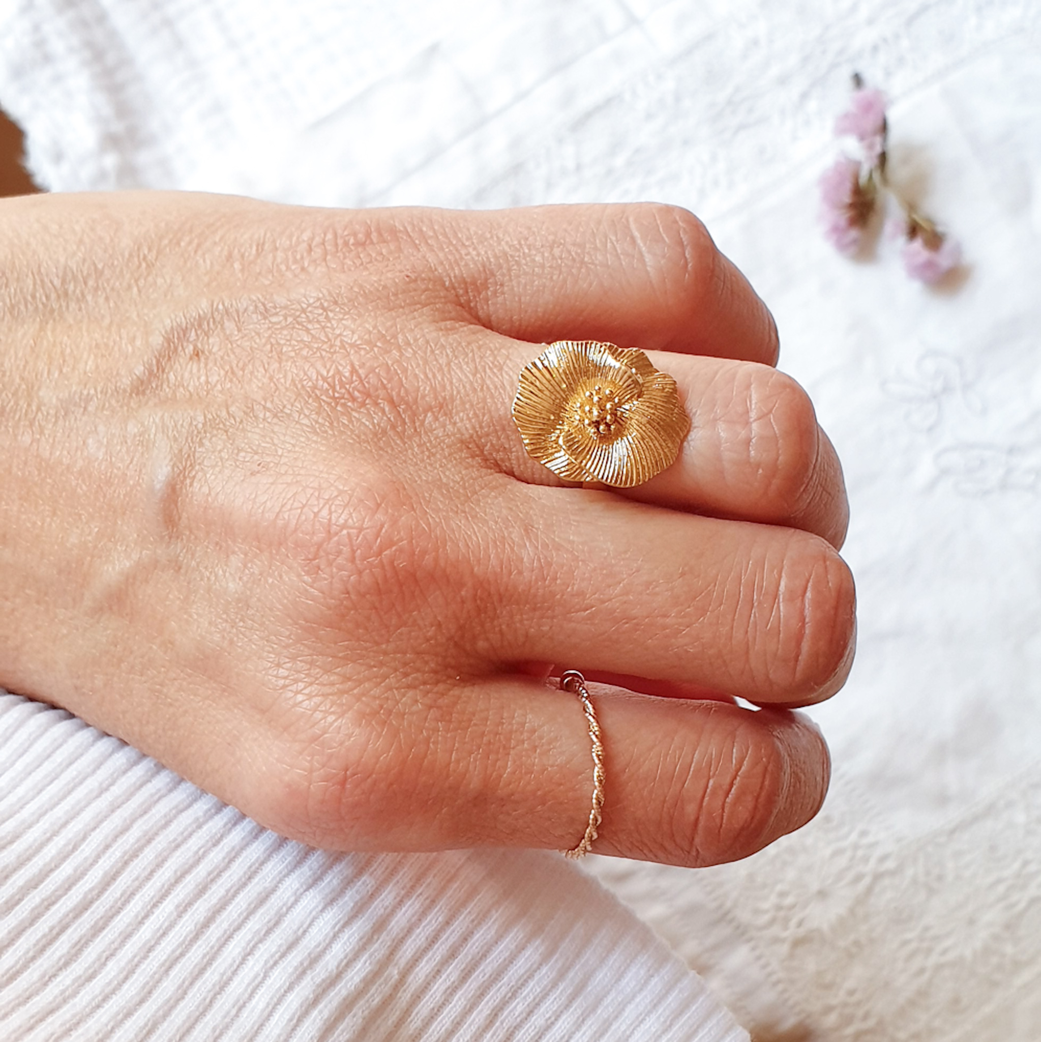 bague femme fleur