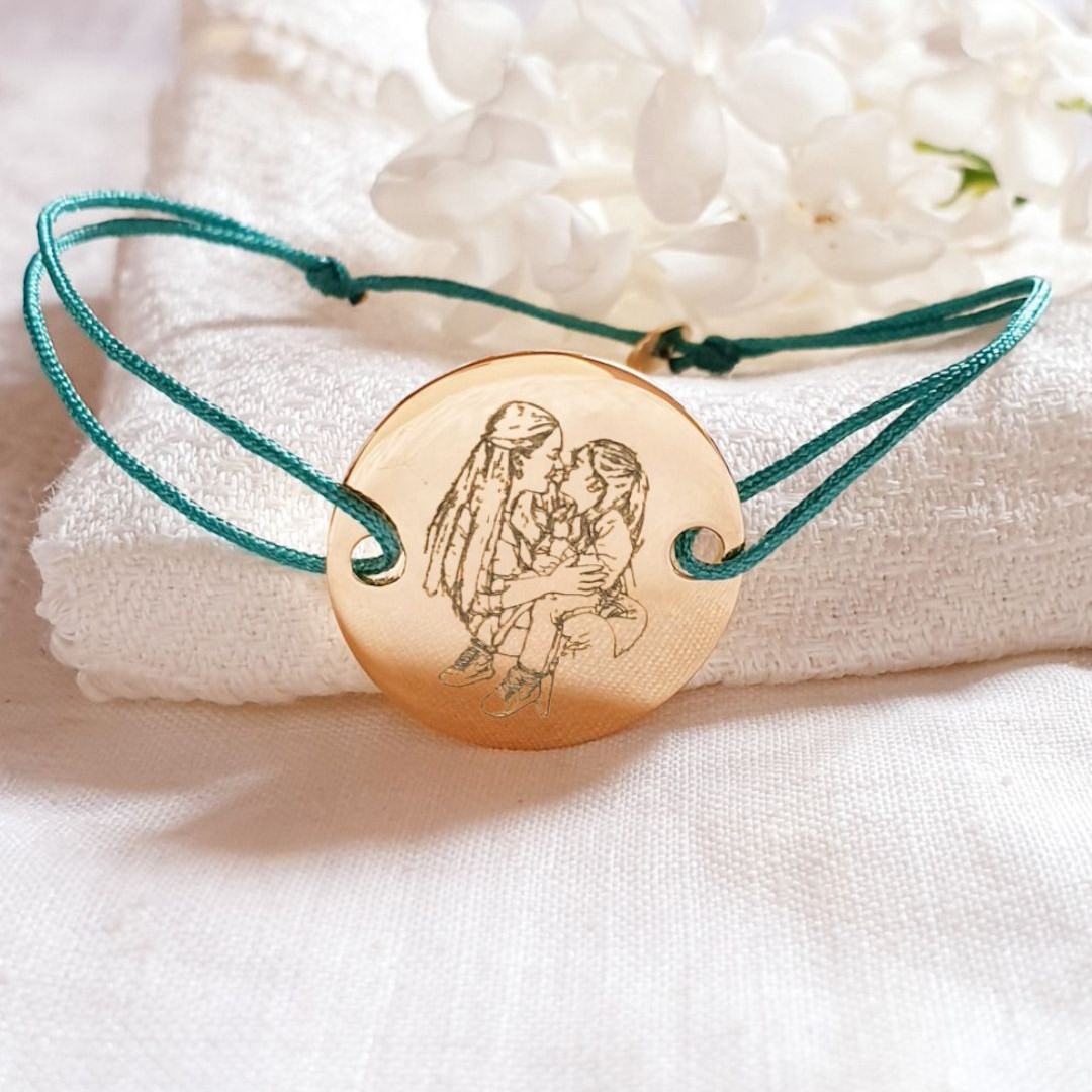 photo gravée sur bracelet cordon