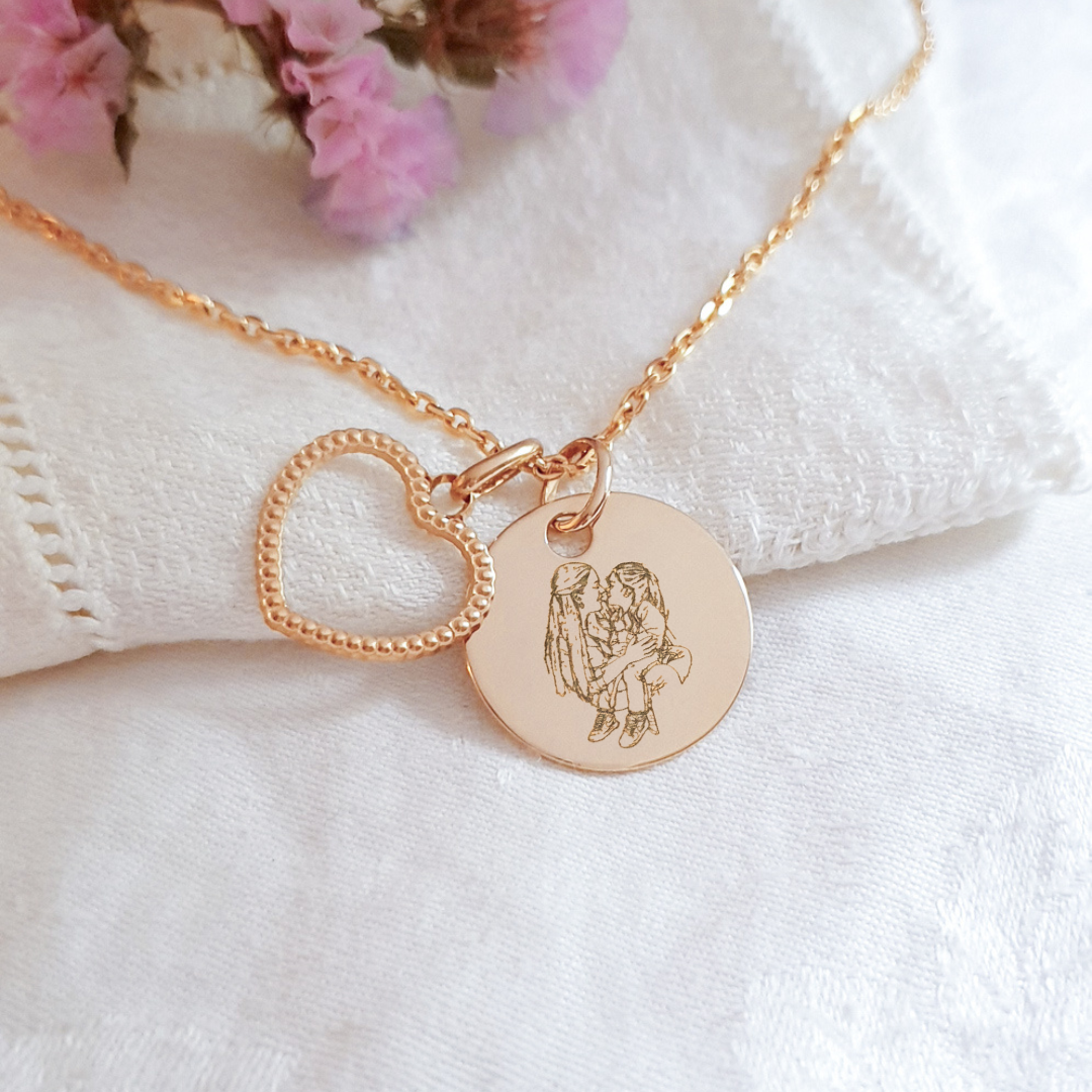 graver photo sur pendentif