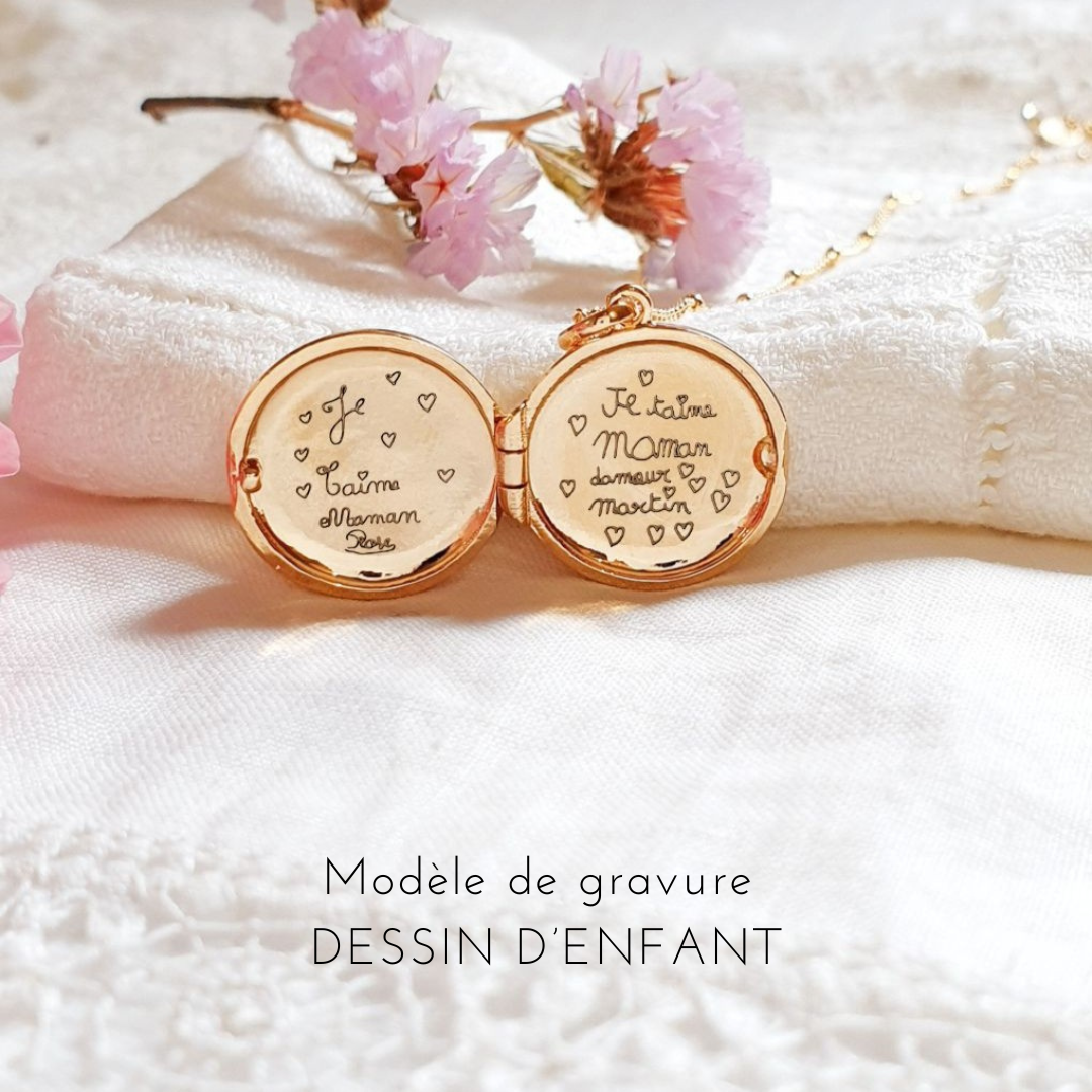 medaillon or dessin enfant