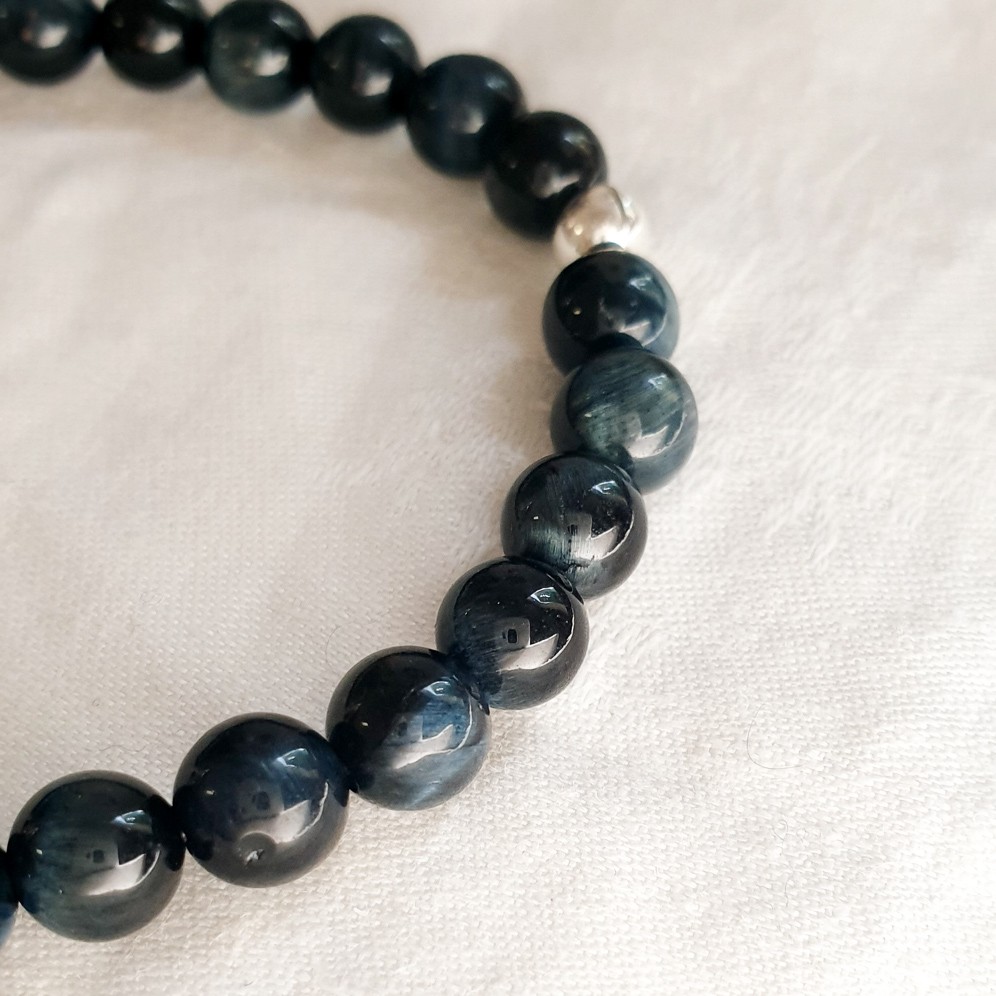 bracelet oeil de tigre bleu