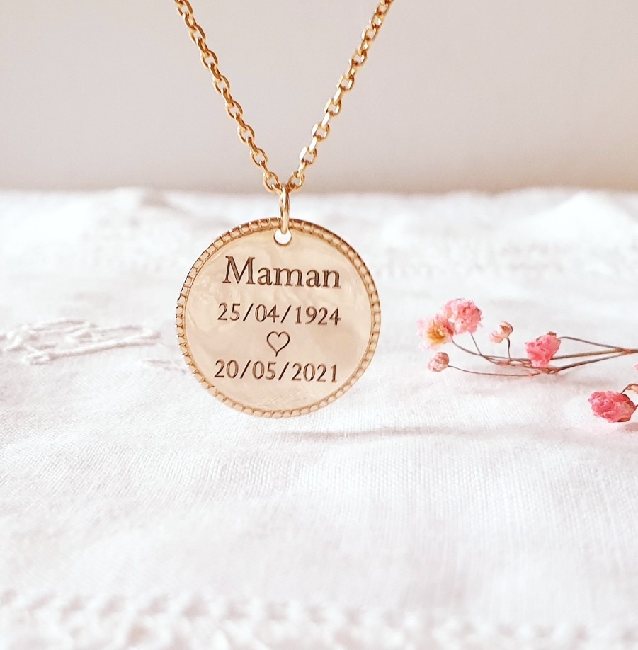 Bijou du souvenir - Collier de deuil personnalisable Or argent ÉGÉRIE