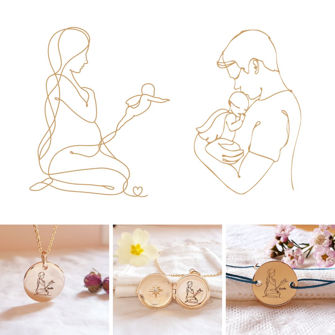 Graver un dessin MAMANGE ou PAPANGE pour créer un bijou de deuil périnatal
