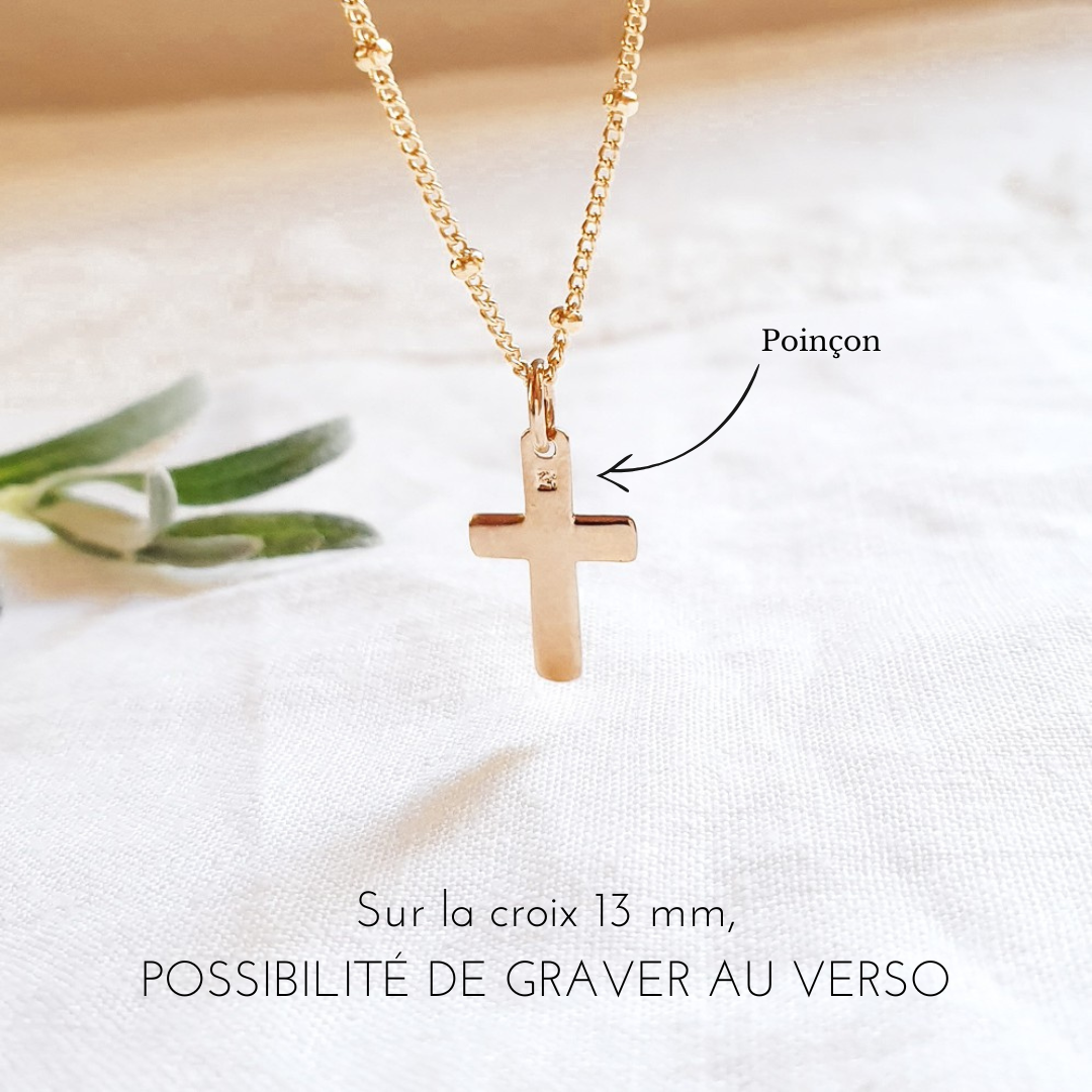croix personnalisable au verso