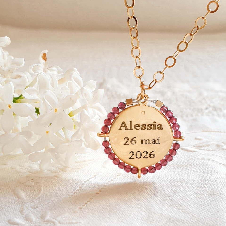 collier maman pierre de naissance janvier