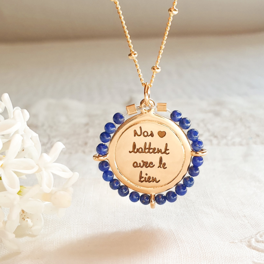 collier maman cadeau fete des meres pierre de septembre