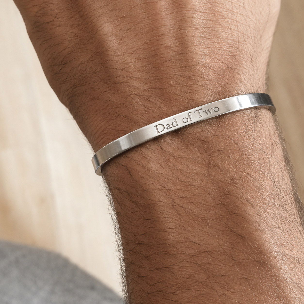 cadeau papa jonc argent