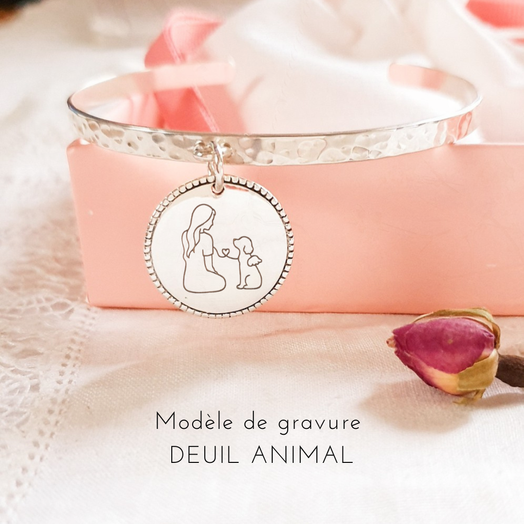 bracelet médaille dessin perte animal