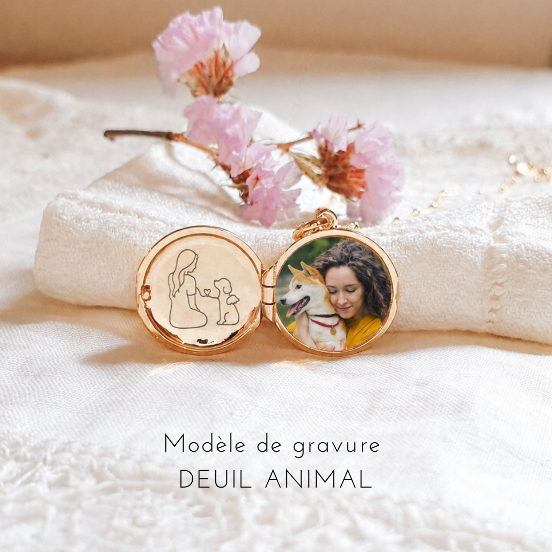 bijou femme médaillon deuil chien