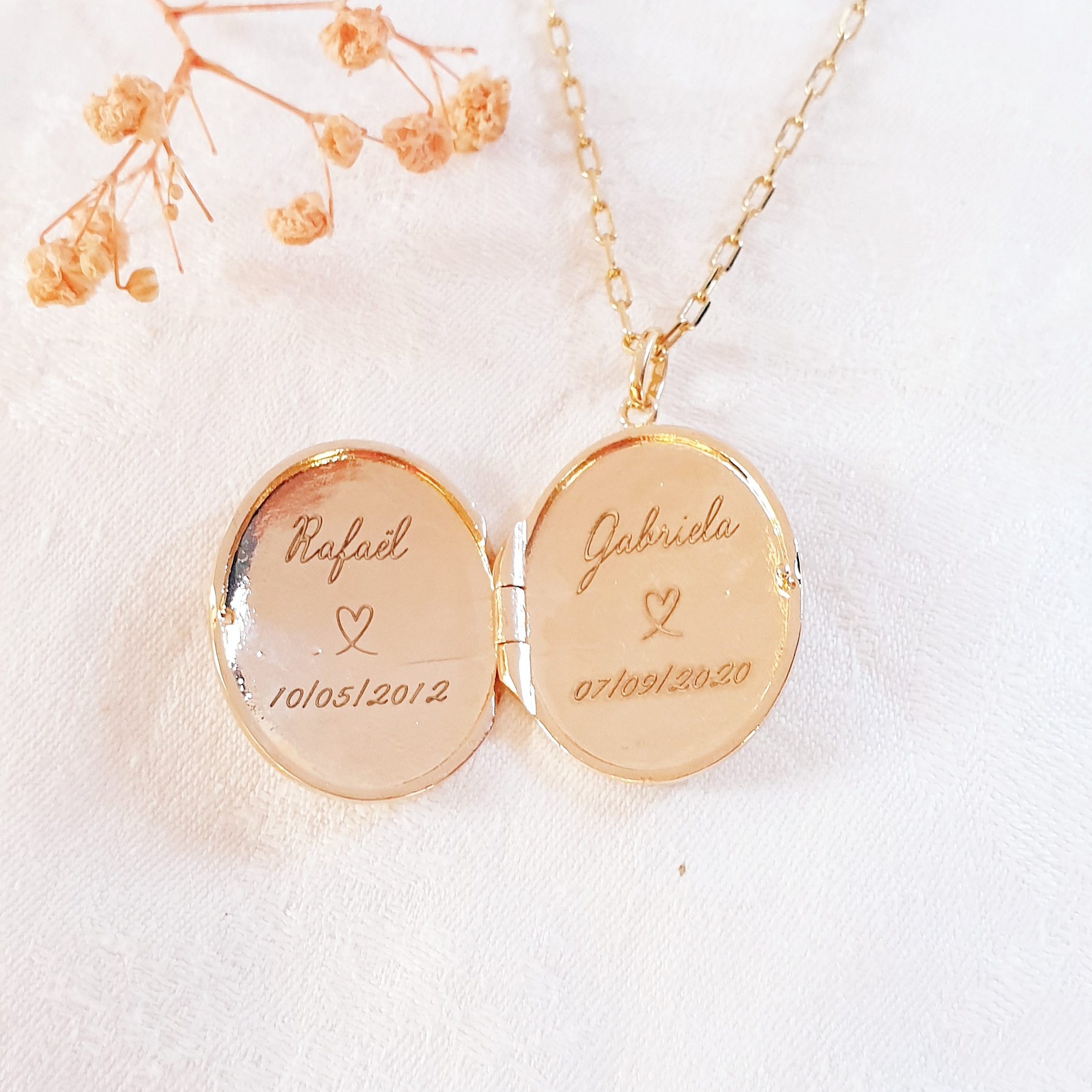 collier prenom personnalise date maman