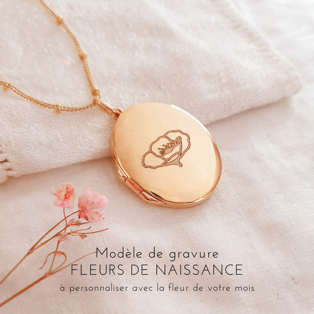 pendentif personnalise fleur de naissance aout