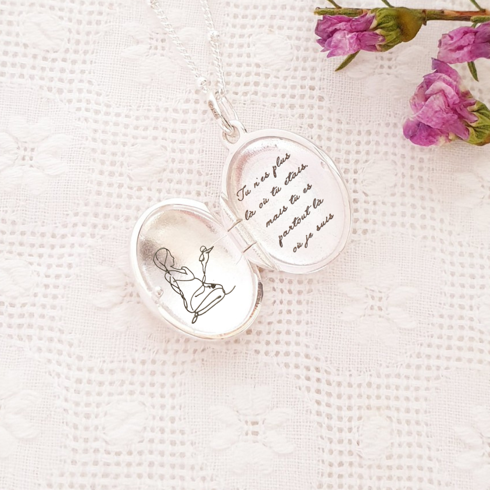 Bijou medaillon deuil enfant