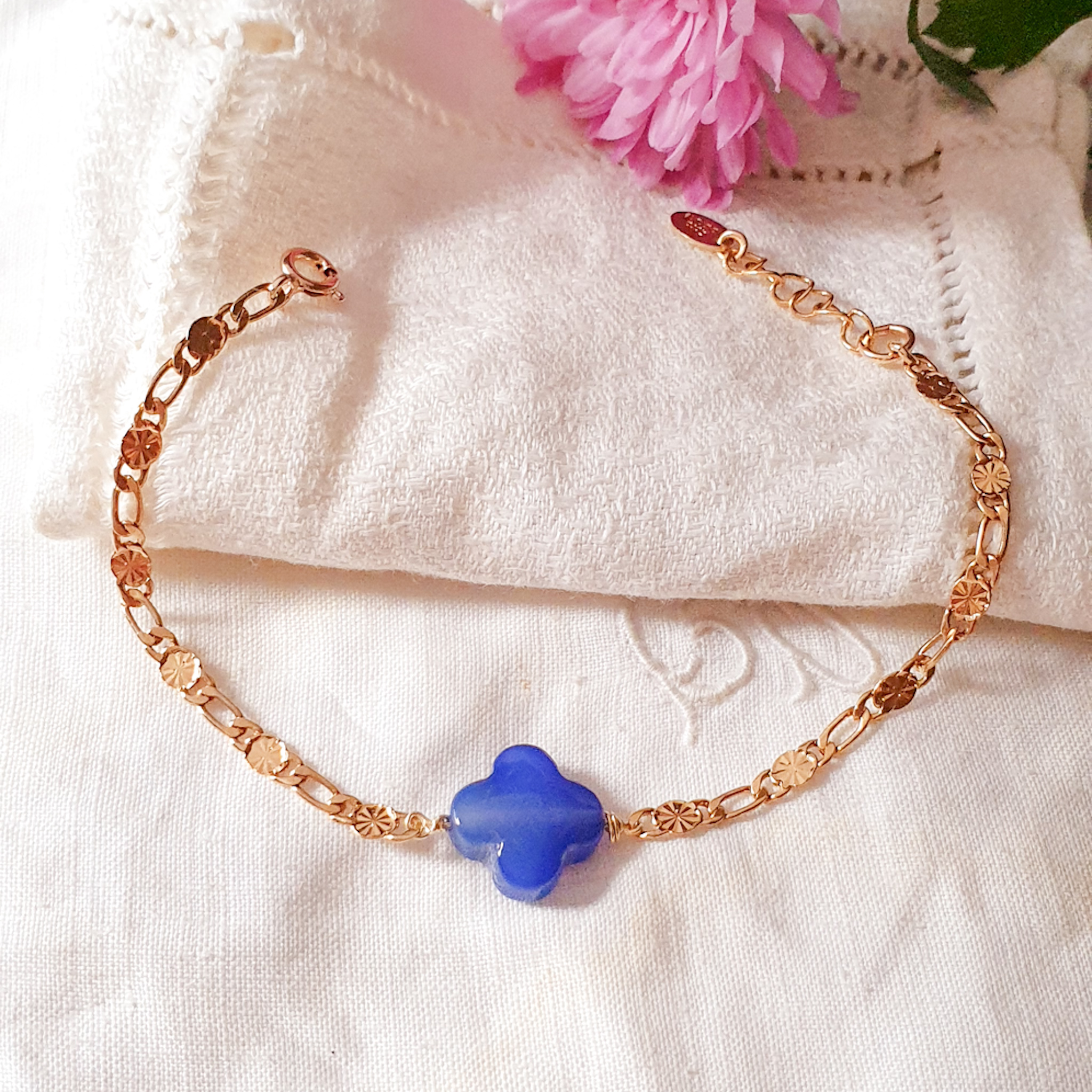 COURTOISE bracelet femme pierre naturelle or