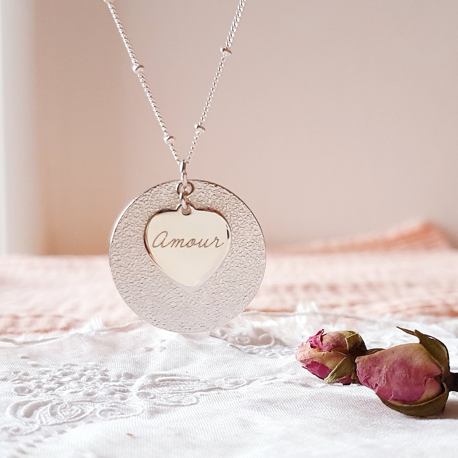 double-medailles-argent-coeur-grave-amour
