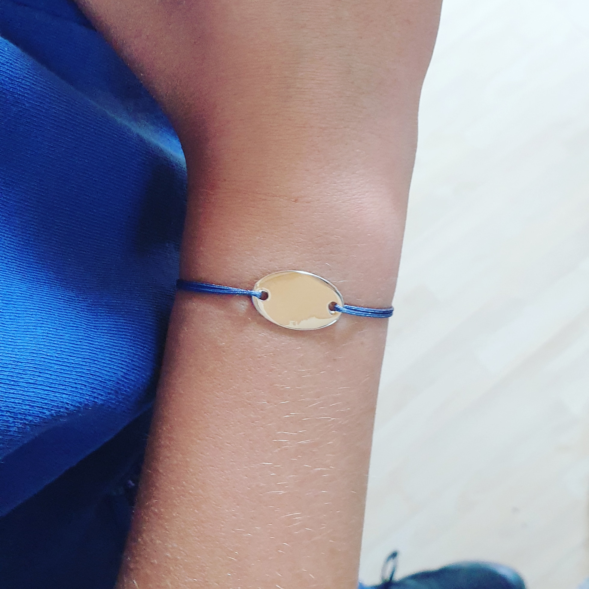 PETIT DARLING bracelet garçon gravé médaille ovale Argent