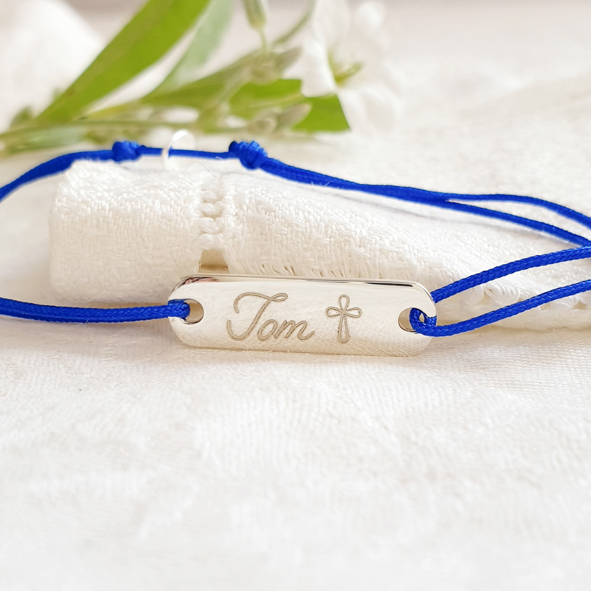Bracelet religieux gourmette personnalisée Or argent CANDIDE