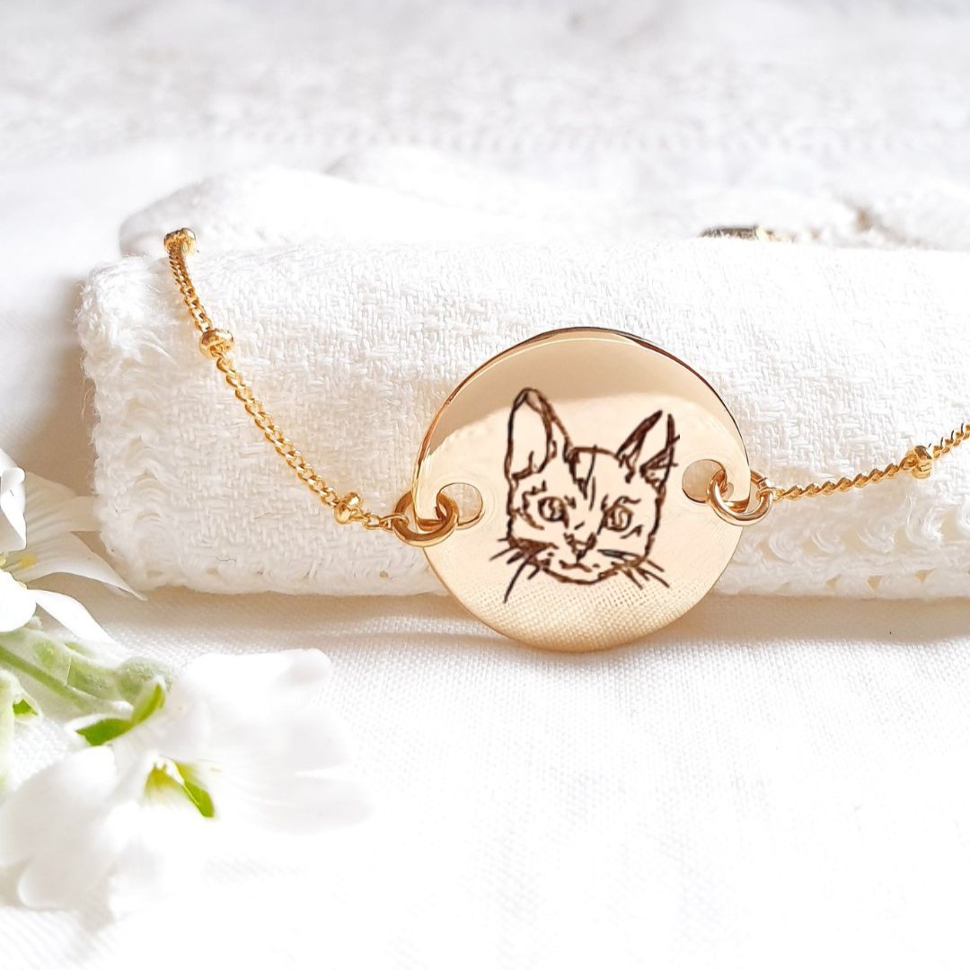 Bracelet chaine personnalisé avec souvenir animal ADOREE