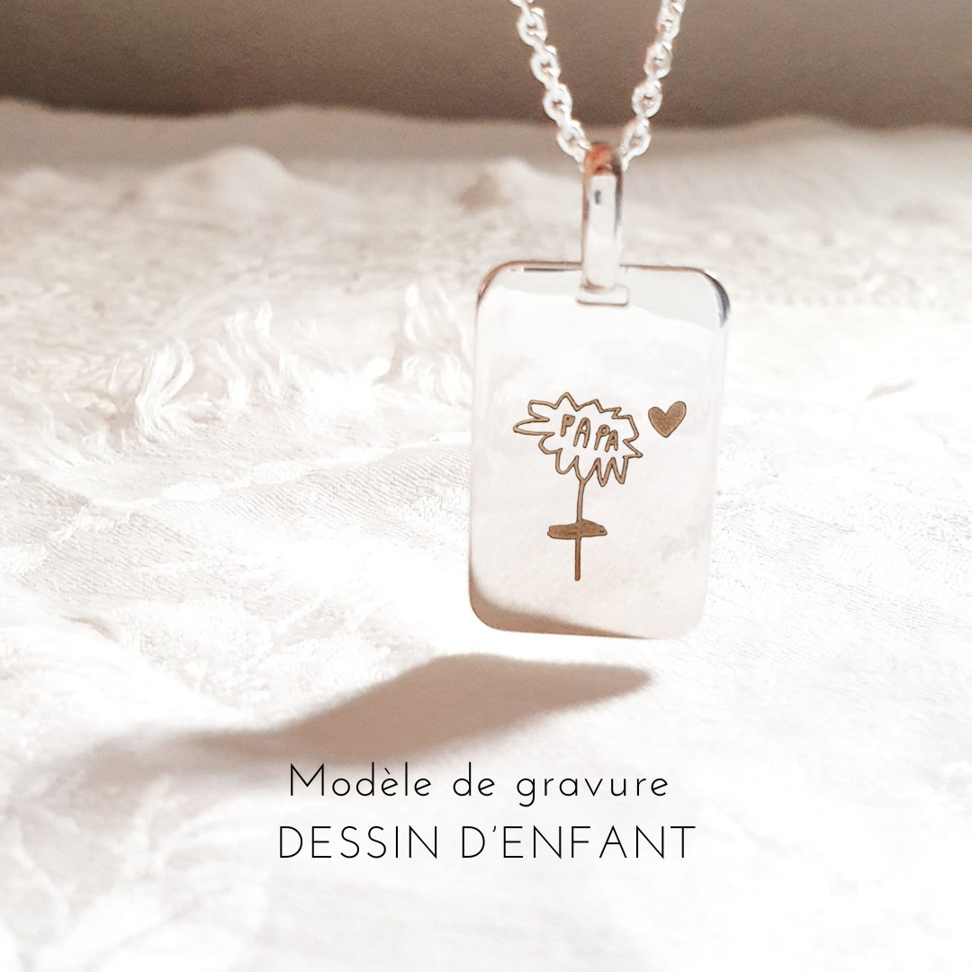 pendentif-plaque-gravure-dessin-enfant-cadeau-papa
