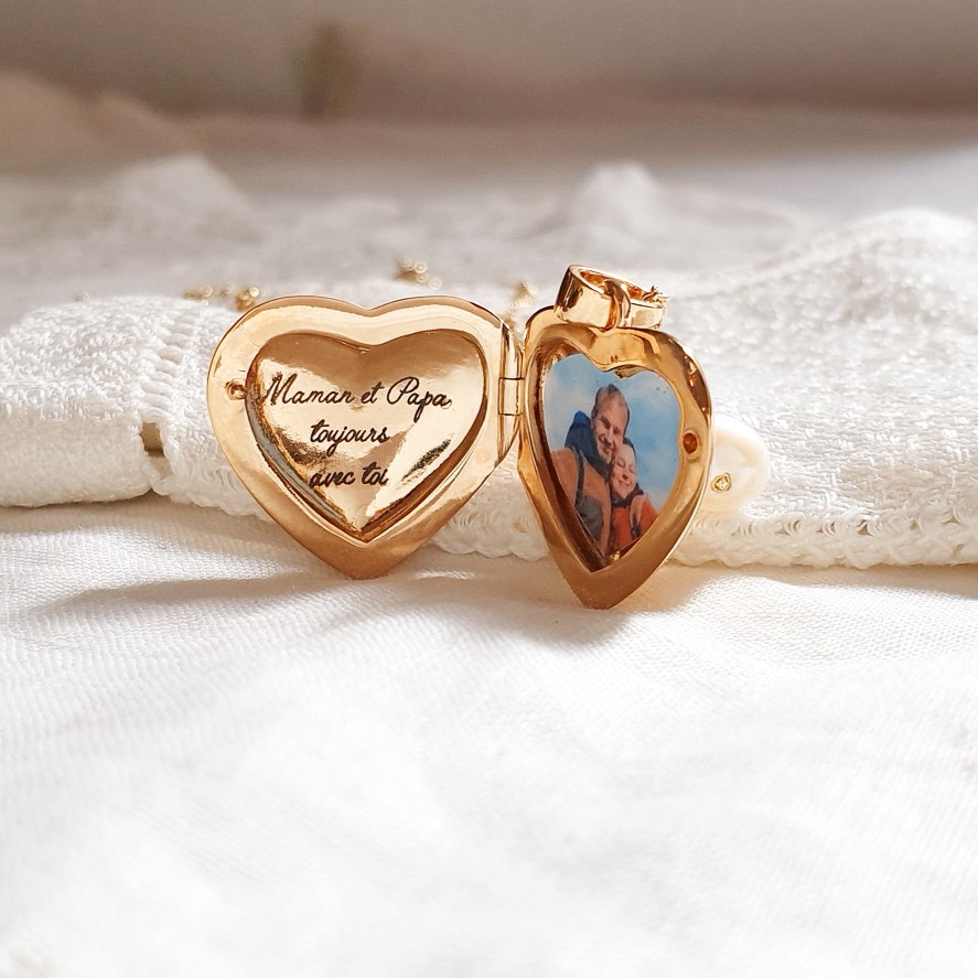 collier coeur avec photo