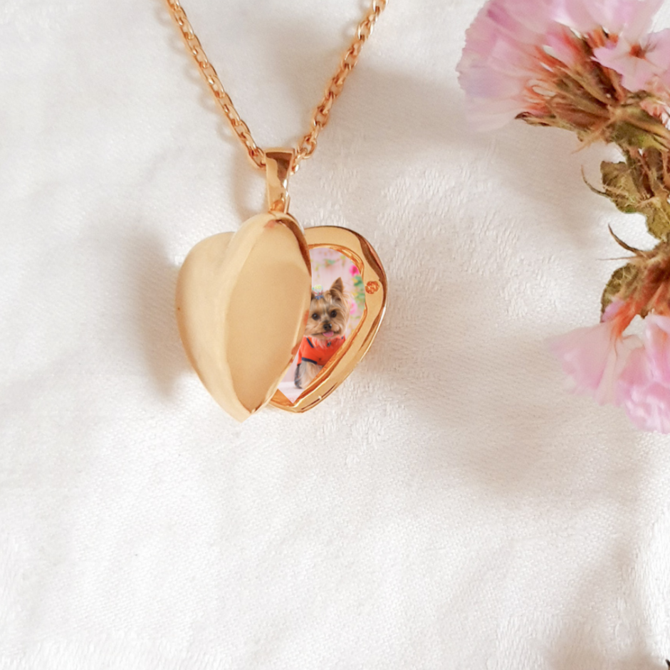 collier medaillon photo cadeau fille