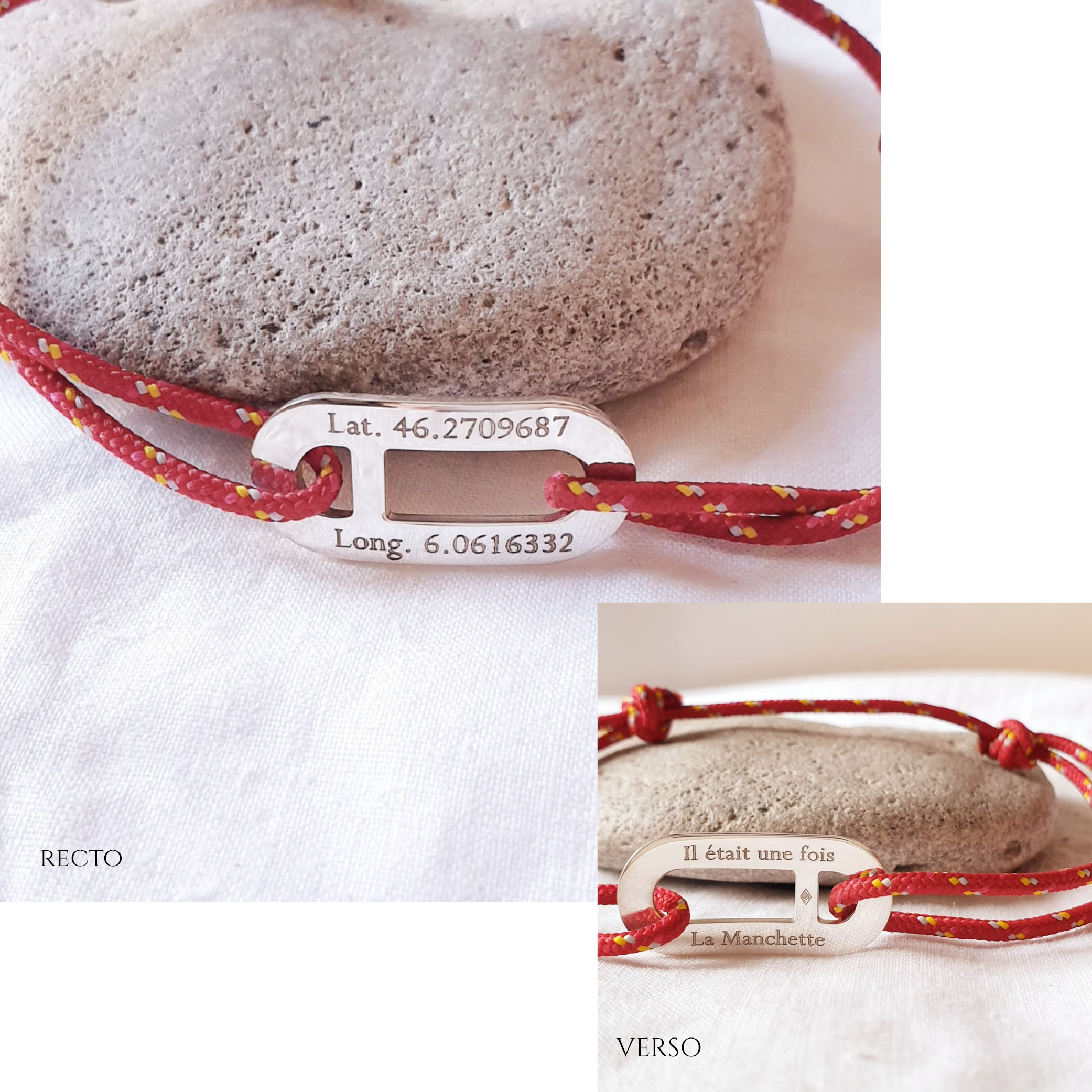 bijou homme gravé points gps bracelet cordon mythique