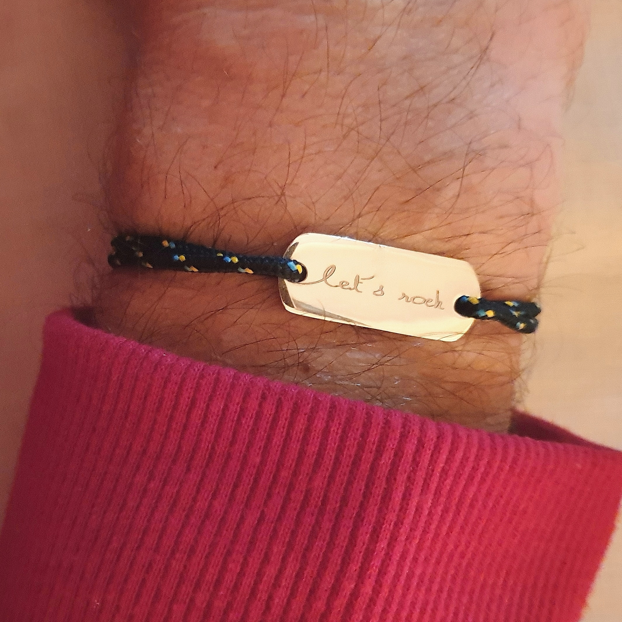 bijou homme personnalisé bracelet cordon chéri