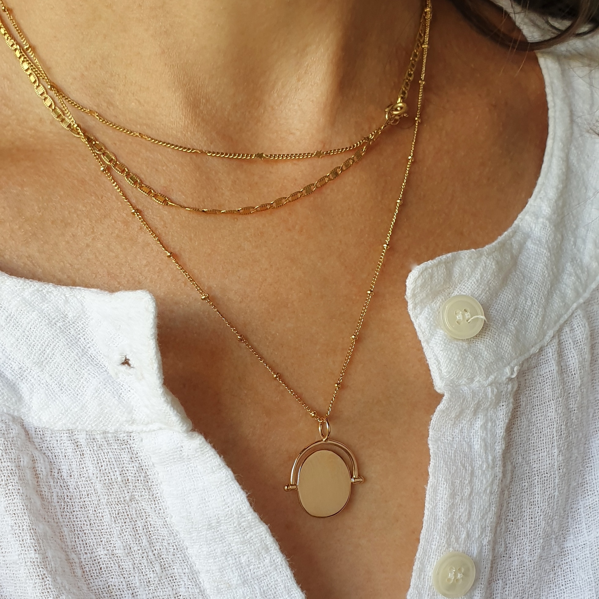 collier personnalise femme flipette reversible