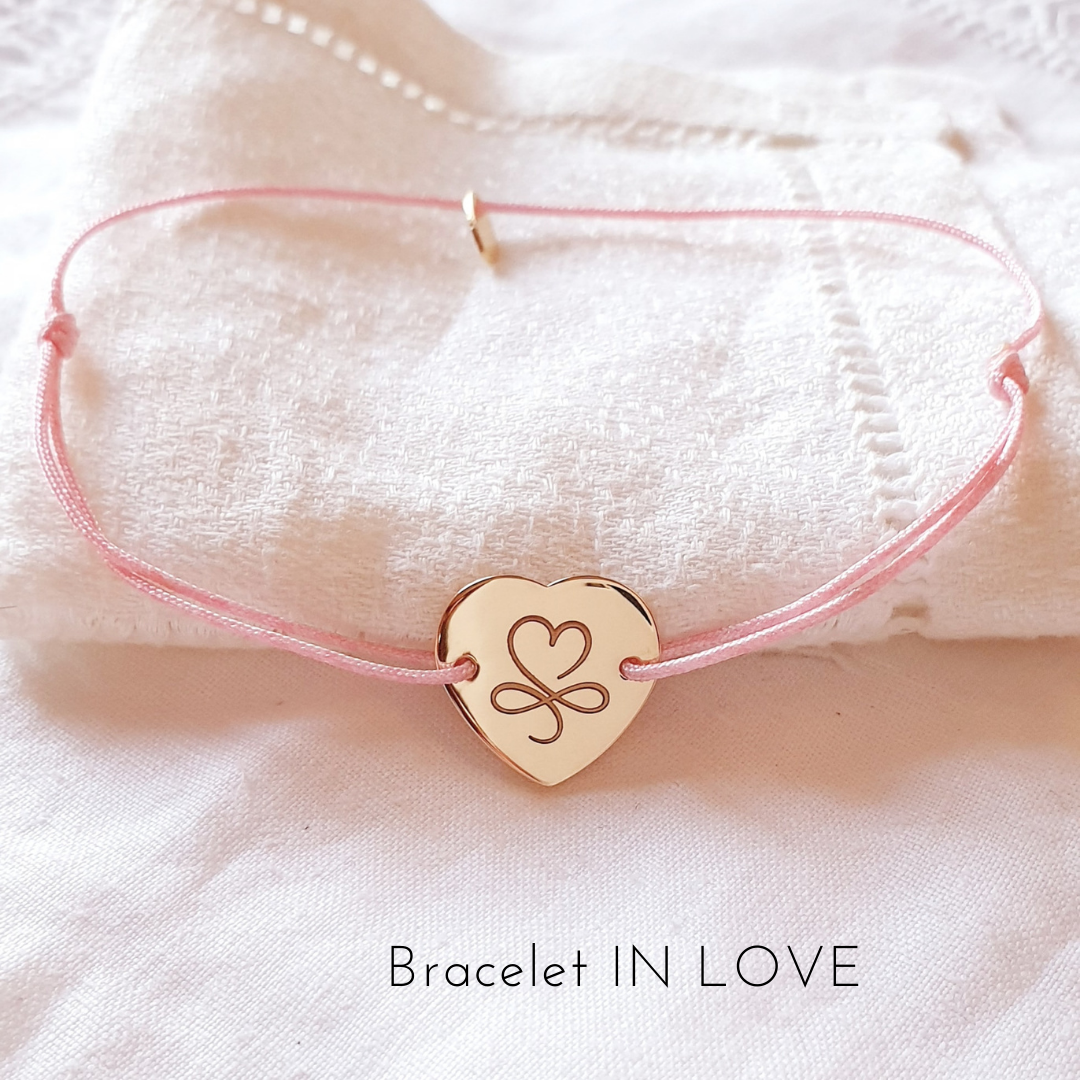 bracelet cordon femme coeur infini in love