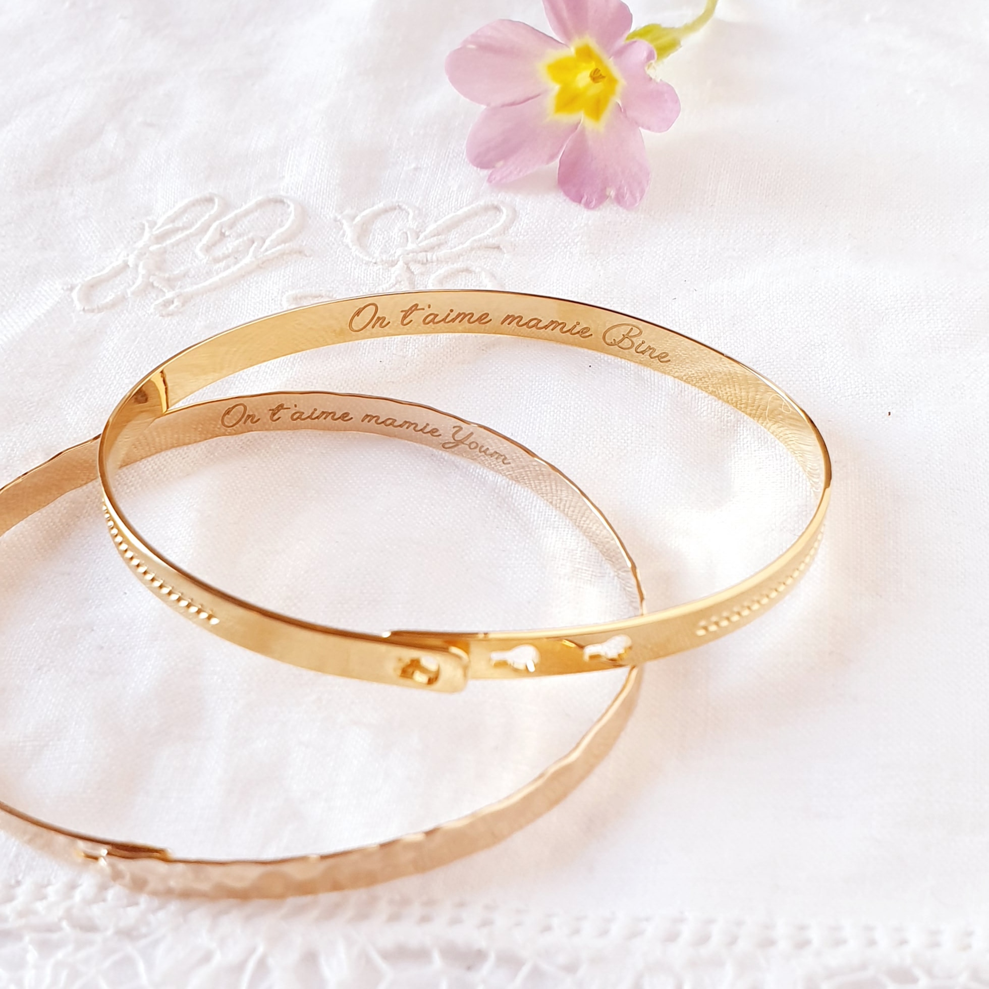 cadeau grand mere bracelet jonc personnalise