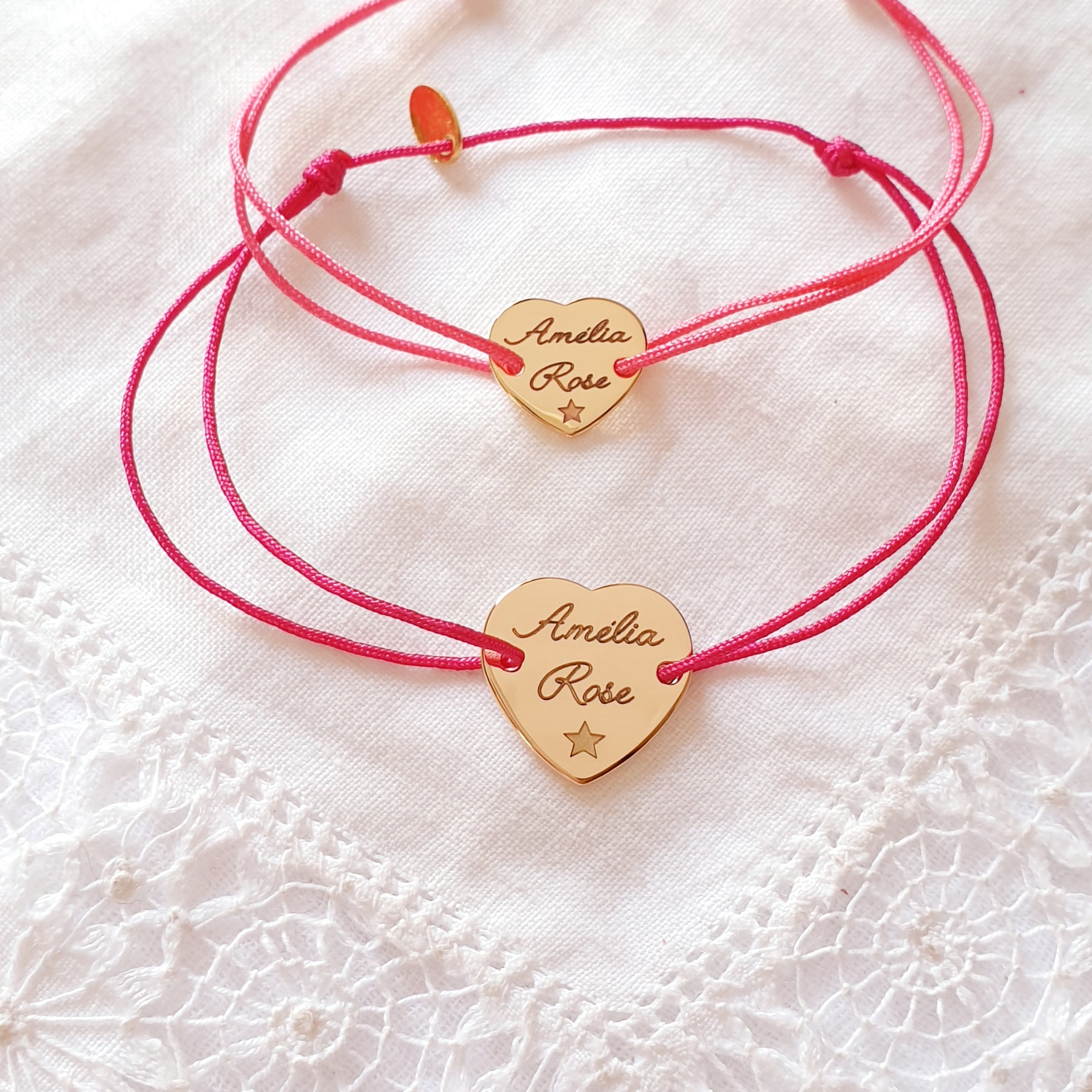 bracelet duo maman fille prenom etoile in love petit in love