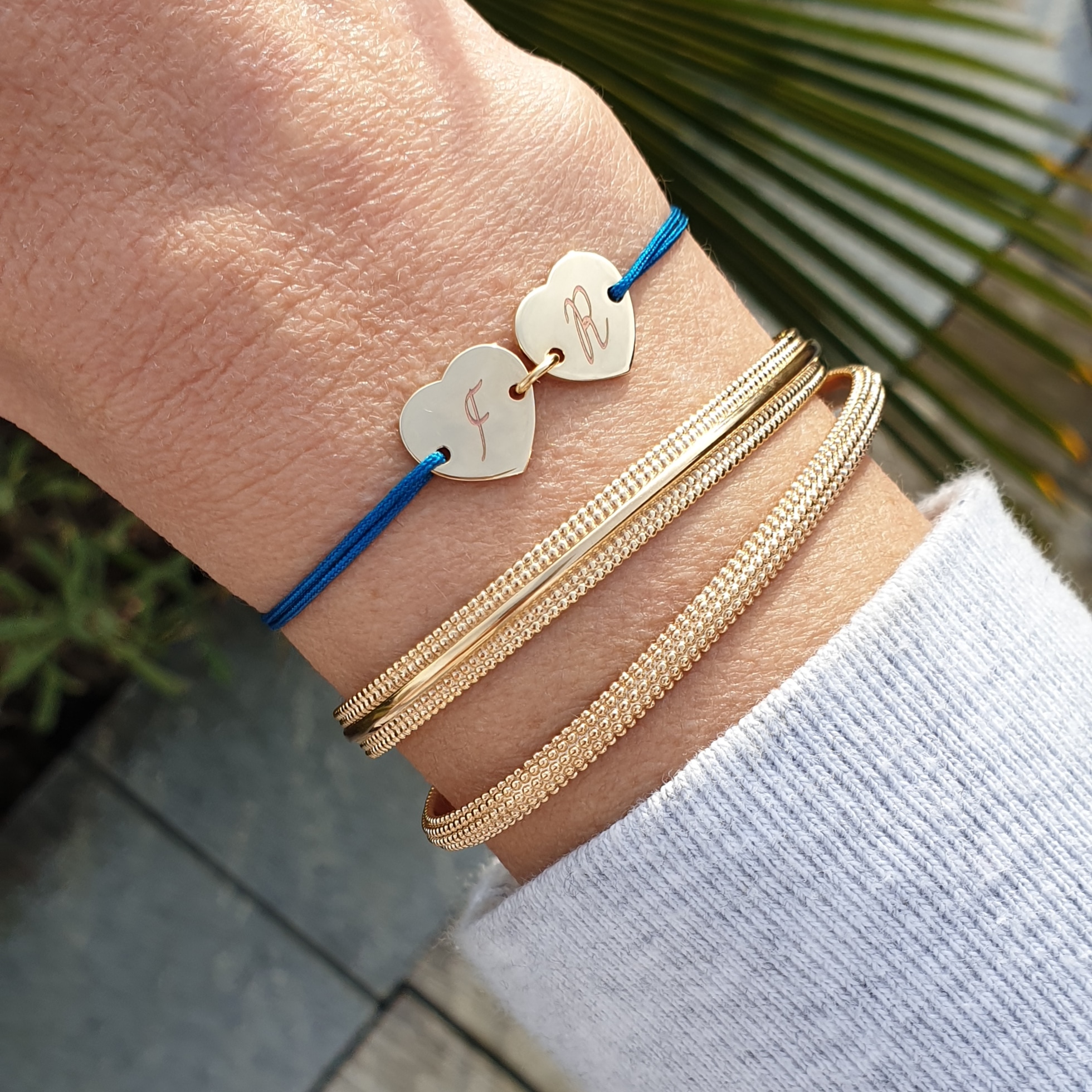 bracelet personnalise maman coeur cordon