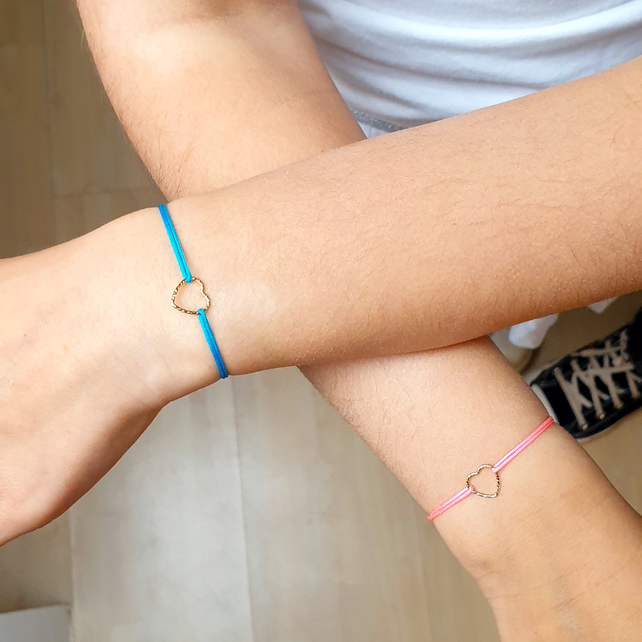 Duo de bracelets amitié cordon ajustable or fille COPINES