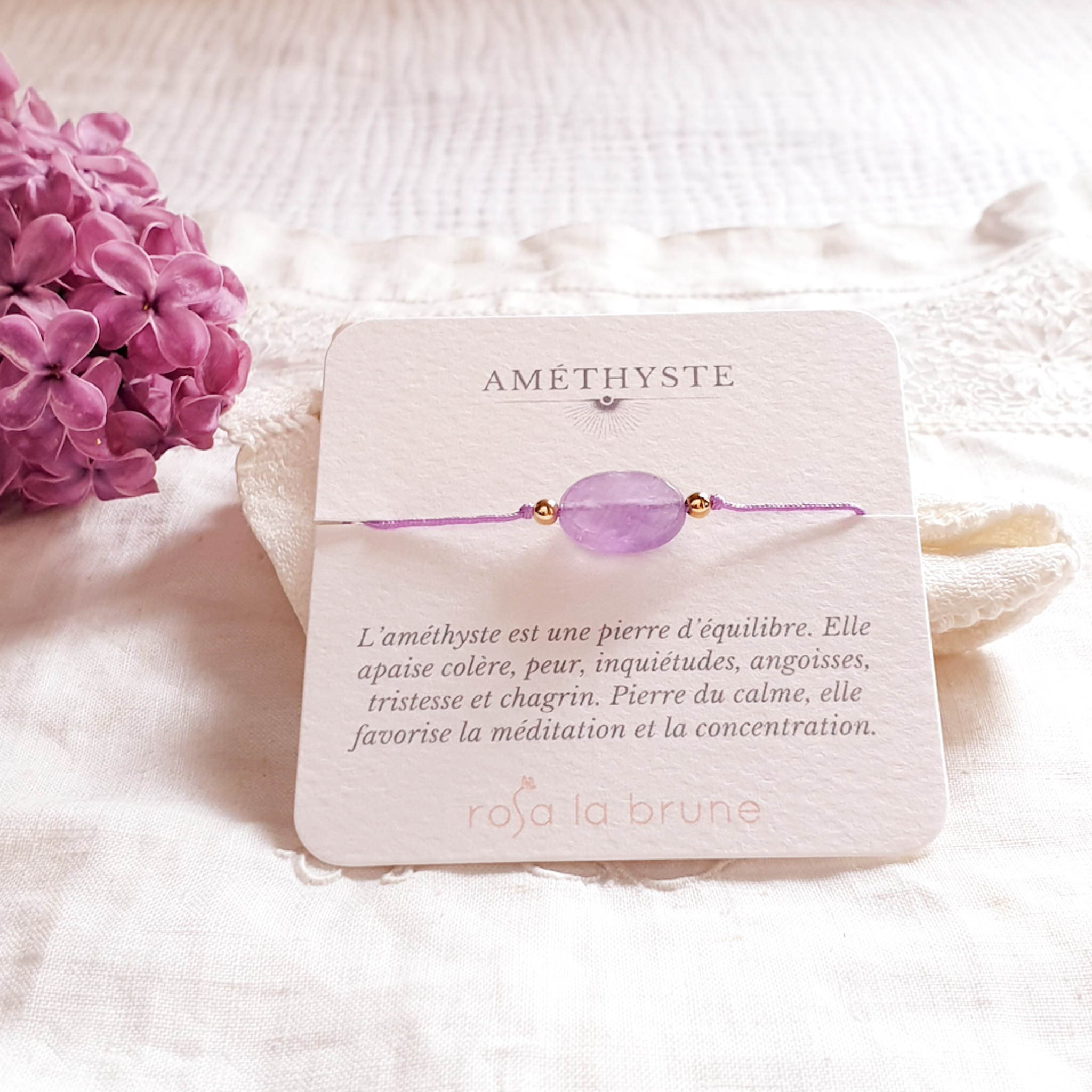 bracelet pierres amethyste lithotherapie